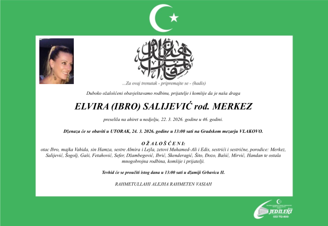TUŽNE VIJESTI: Na ahiret preselila Elvira Salijević u 46. godini života